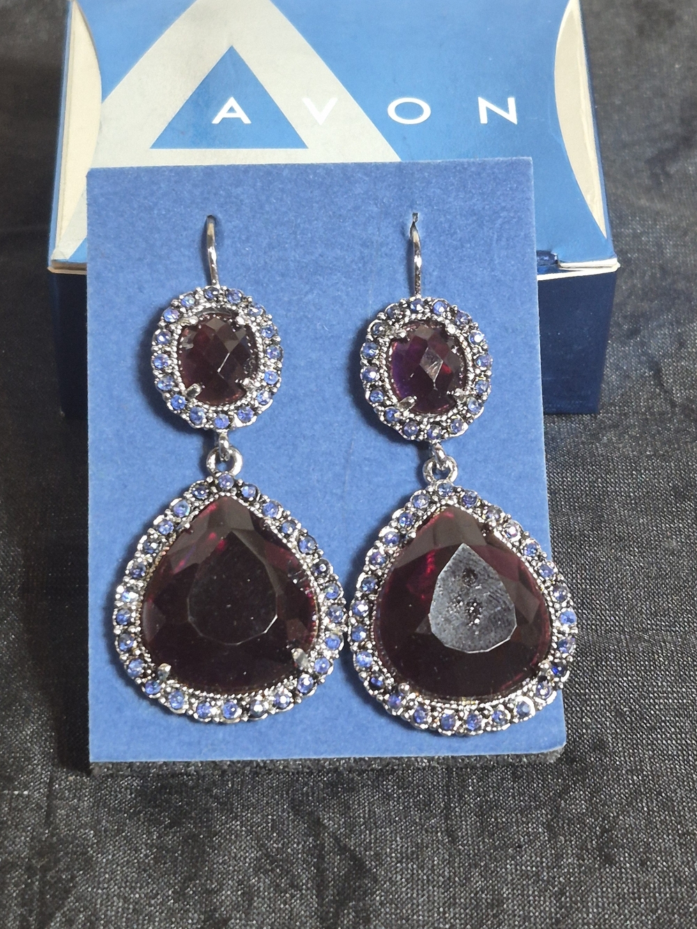 Vintage Avon "Audace" Red Teardrop Statement Drop Earrings